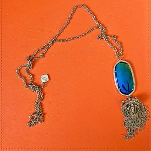 Kendra Scott reversible black and rainbow necklace